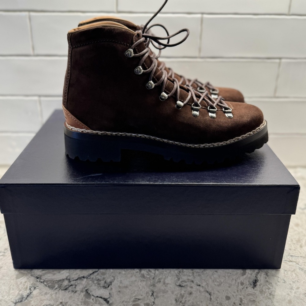 Ralph Lauren Purple Label Boots Mens Size 9D Brown Suede Darrow Lug‎ Hiking